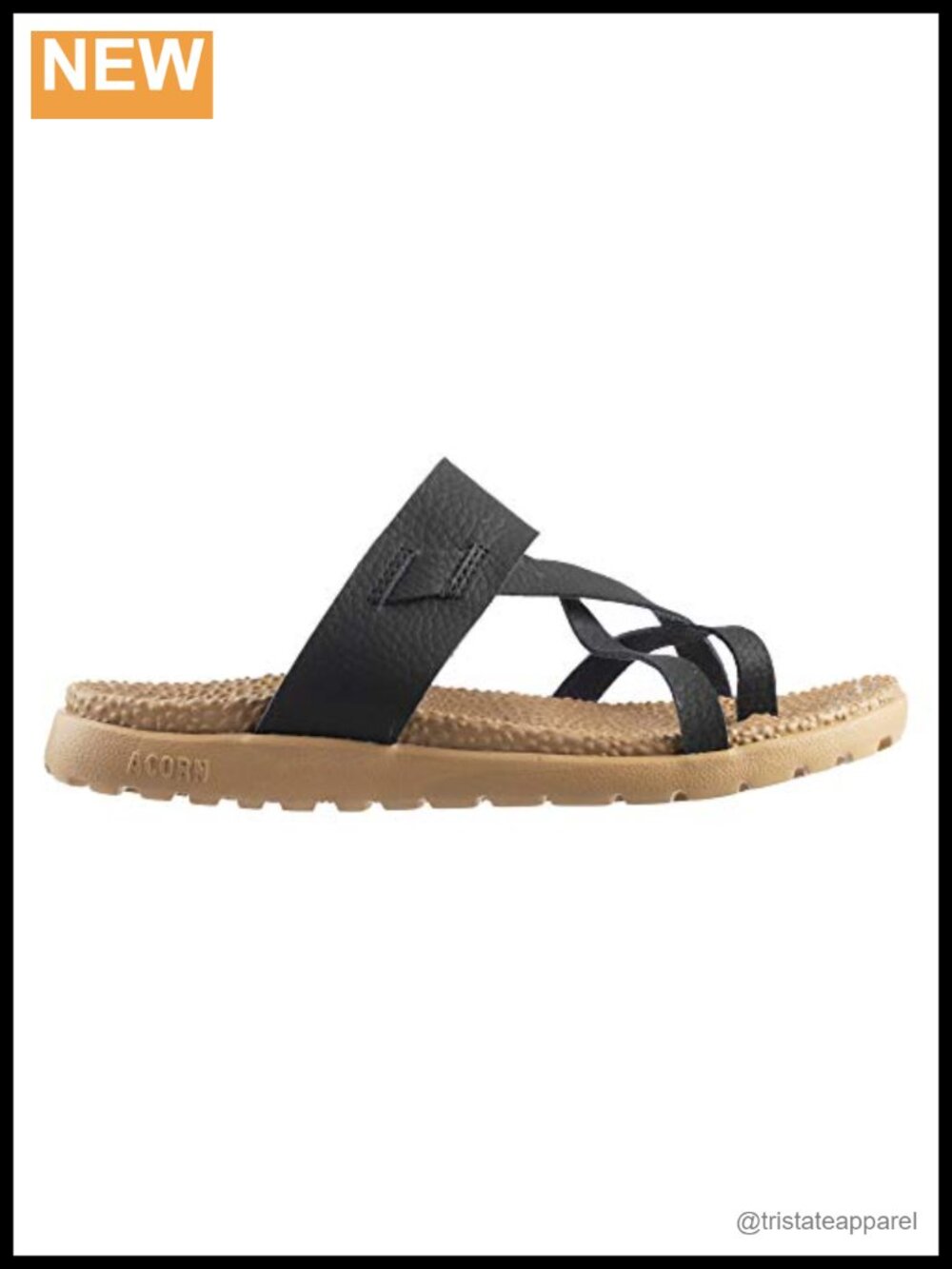 Acorn Everywear Riley Leather Slide Sandal Lightweight Comfort